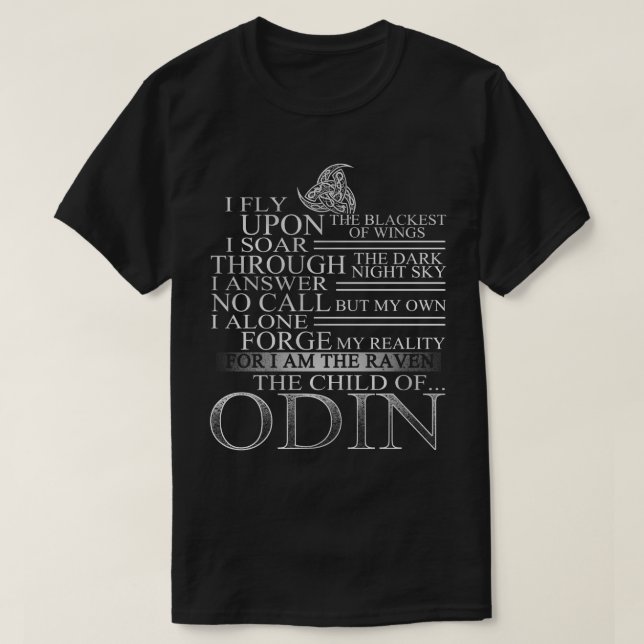 Viking Raven The Chilf Of Odin T-Shirt (Design Front)
