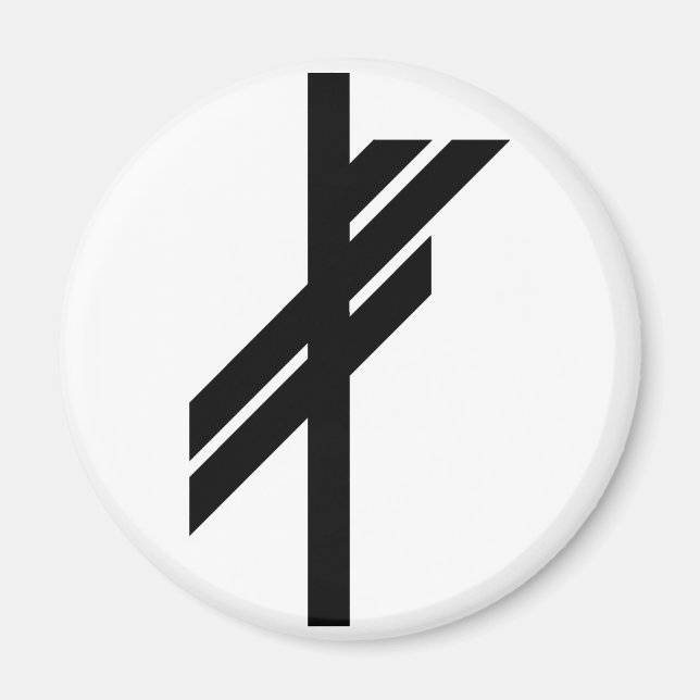 Viking Rune - Luck - black Magnet (Front)