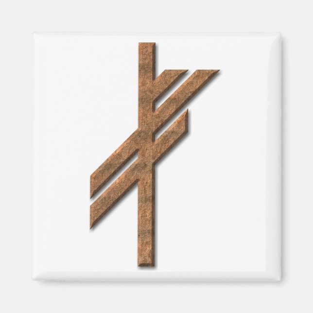 Viking rune - luck - rust magnet (Front)