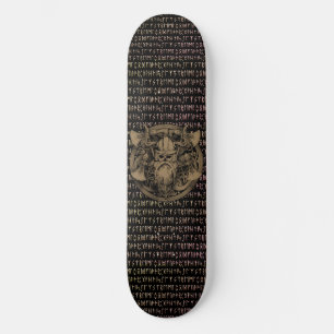 Viking Runes Bearded Warrior Axes Shield Skateboard