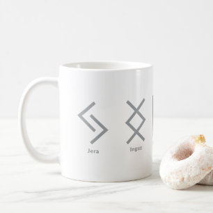 Viking Runes Norse Mythology Grey Geometric Coffee Mug