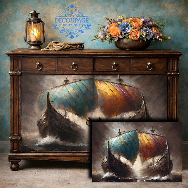 Viking Sails Clash Decoupage Tissue Paper (Viking Sails Clash Decoupage Tissue Paper)