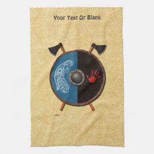 Viking Shield and Axes Kitchen Towel