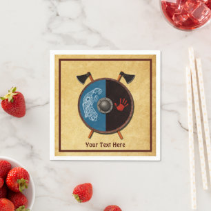 Viking Shield and Axes Napkin