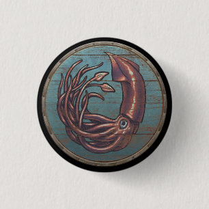 Viking Shield Button - Kraken