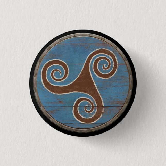 Viking Shield Emblem - Triskele 1 Inch Round Button (Front)