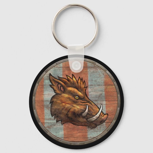 Viking Shield Keychain - Boar (Front)