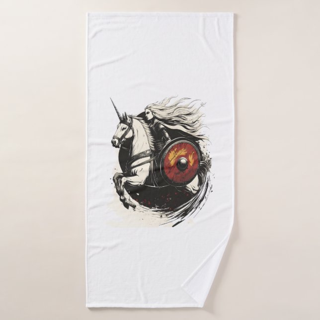 Viking Shield Maiden Licorne (1) (Serviette de bain)