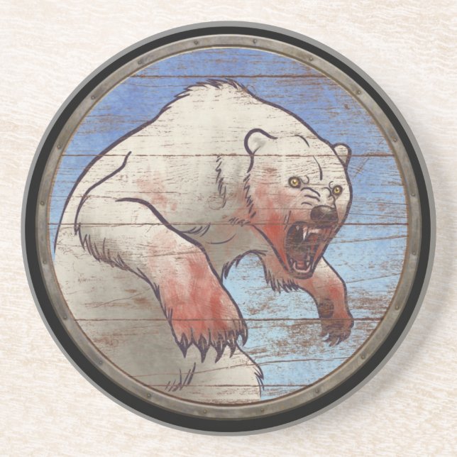 Viking Shield - Polar Bear Coaster (Front)