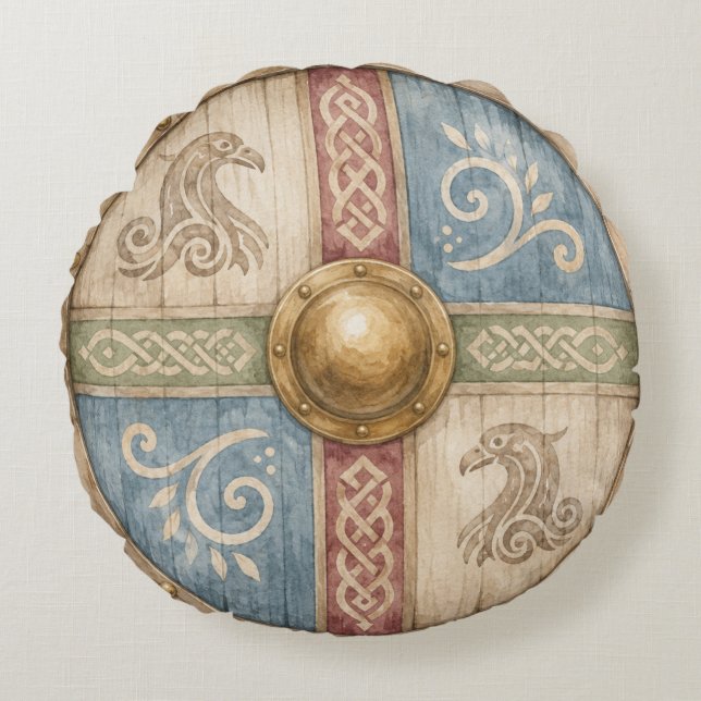 Viking Shield Round Pillow (Front)
