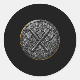 Viking Shield S Crossed Axes S Norse Mythology Classic Round Sticker