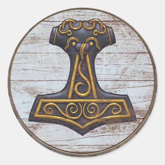Viking Shield Sticker - Mjolnir (Front)