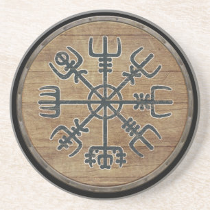 Viking Shield  - Vegvísir Coaster