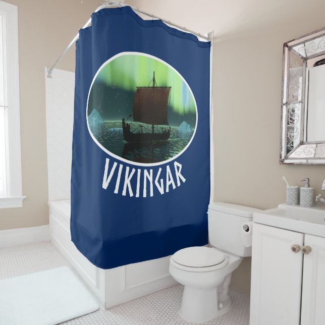 Viking Ship And Northern Lights (In Situ)