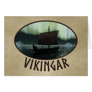 Viking Ship And Northern Lights