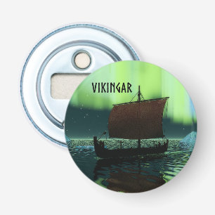 Viking Ship And Northern Lights Bottle Opener