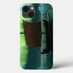 Viking Ship And Northern Lights iPhone 13 Case