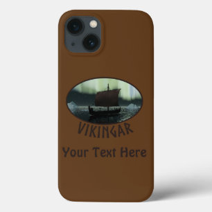 Viking Ship And Northern Lights iPhone 13 Case