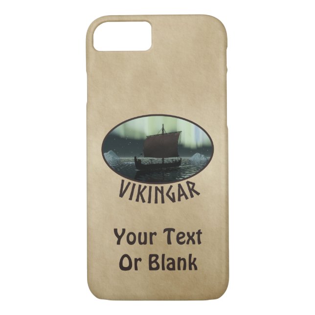 Viking Ship And Northern Lights Case-Mate iPhone Case (Back)