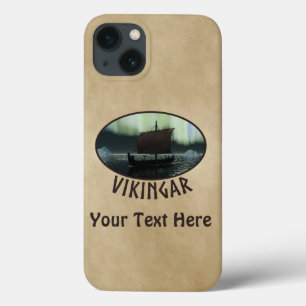 Viking Ship And Northern Lights iPhone 13 Case