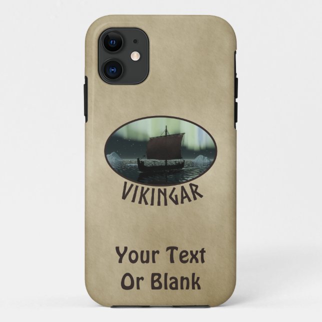 Viking Ship And Northern Lights Case-Mate iPhone Case (Back)