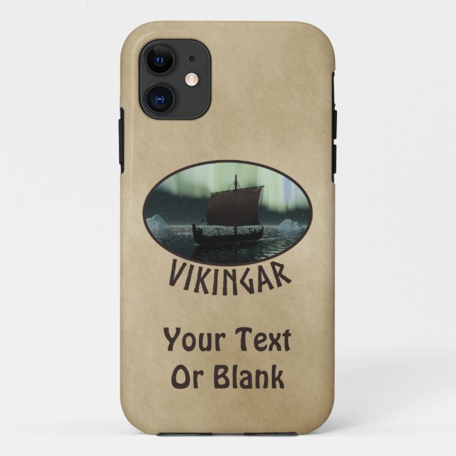 Viking Ship And Northern Lights Case-Mate iPhone Case (Back)