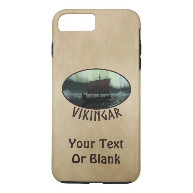 Viking Ship And Northern Lights Case-Mate iPhone Case (Back)