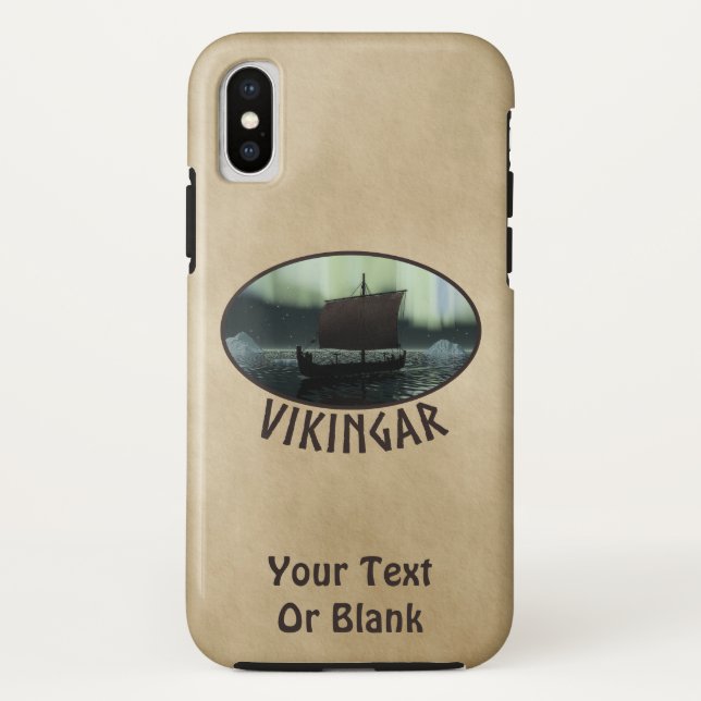 Viking Ship And Northern Lights Case-Mate iPhone Case (Back)