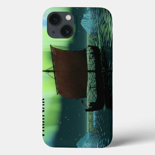 Viking Ship And Northern Lights Case-Mate iPhone Case (Back)