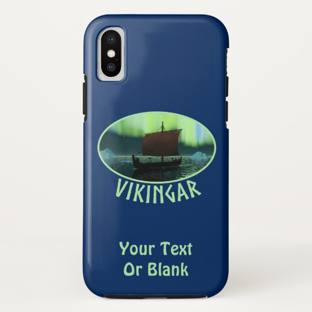 Viking Ship And Northern Lights Case-Mate iPhone Case (Back)