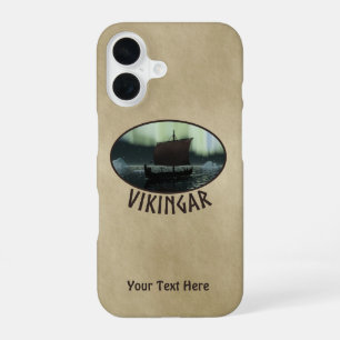 Viking Ship And Northern Lights iPhone 16 Case