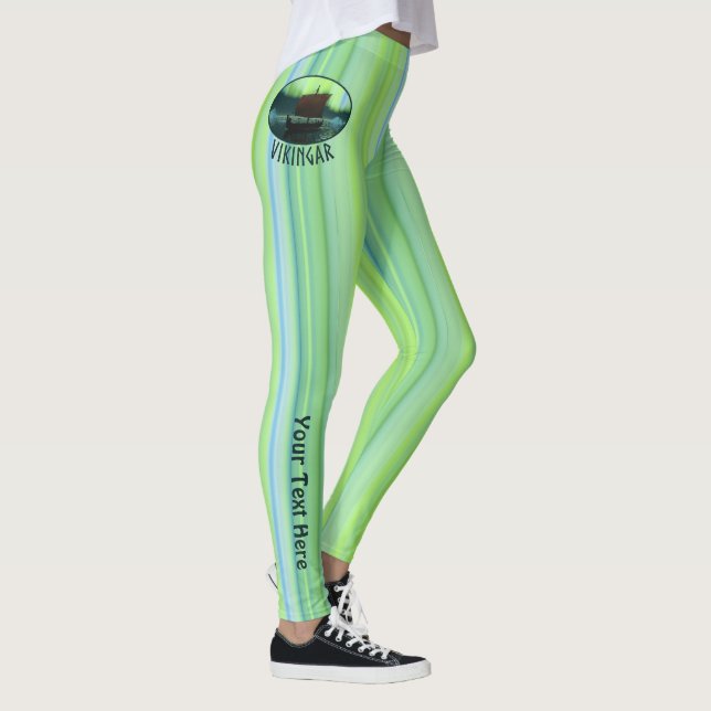 Viking Ship And Northern Lights Leggings (Right)