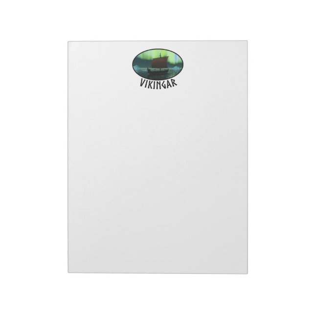 Viking Ship And Northern Lights Notepad (Rotated)