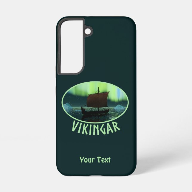 Viking Ship And Northern Lights Samsung Galaxy S22 Case (Back)