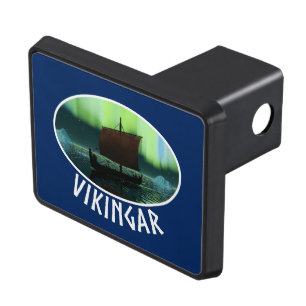 Viking Ship And Northern Lights Trailer Hitch Cover