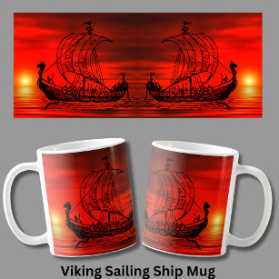 Viking Ship at Sunset on Red Sea Coffee Mug
