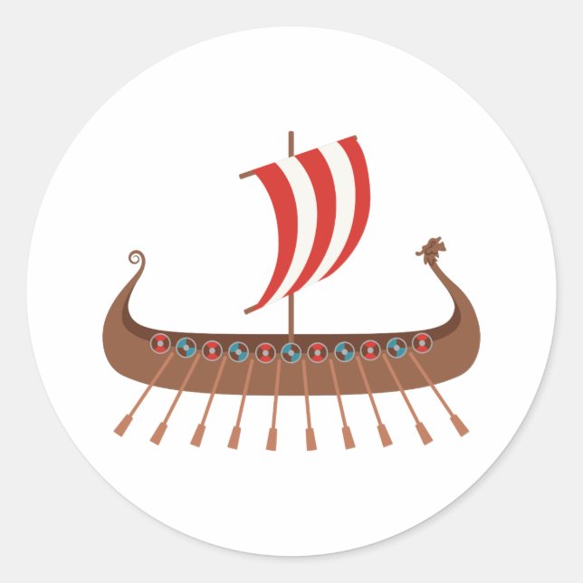 Viking Ship Classic Round Sticker (Front)