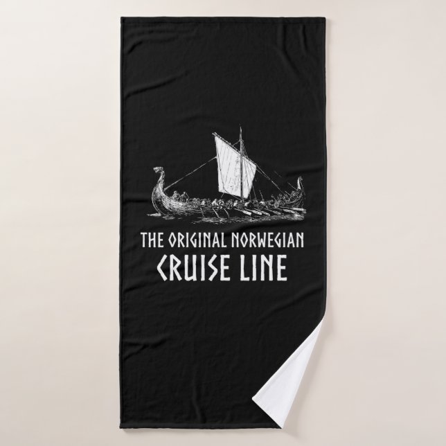 Viking Ship Cruise Line Odin And Valhalla Bath Towel (Bath Towel)