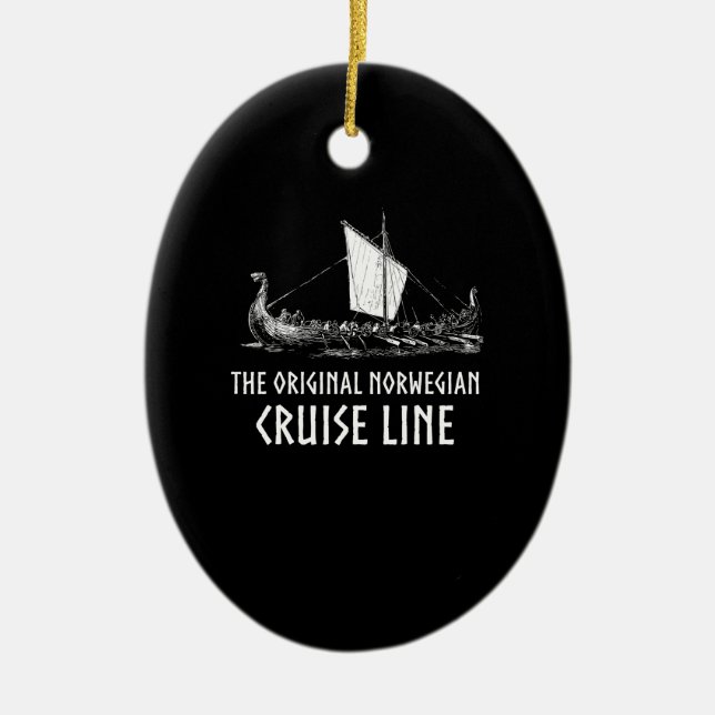 Viking Ship Cruise Line Odin And Valhalla Ceramic Ornament (Front)