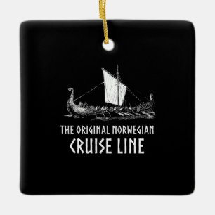 Viking Ship Cruise Line Odin And Valhalla Ceramic Ornament