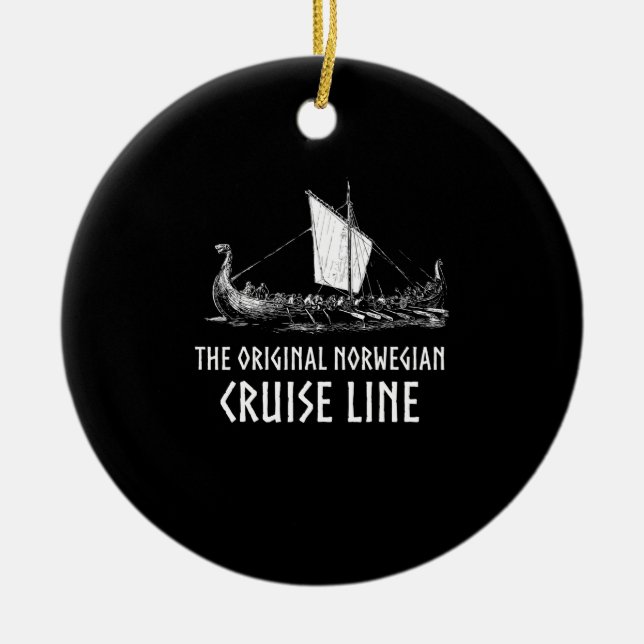 Viking Ship Cruise Line Odin And Valhalla Ceramic Ornament (Front)