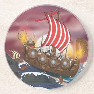Viking Ship Invasion Fleet Coaster