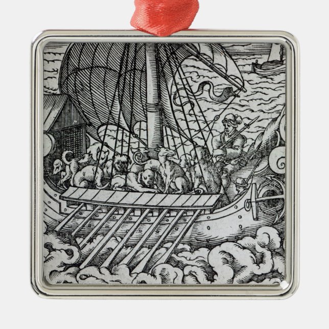 Viking Ship Metal Ornament (Front)