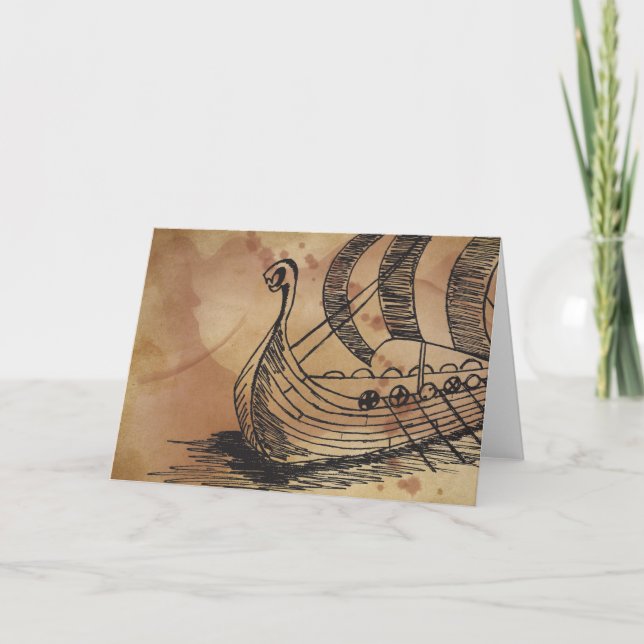 Viking Ship Ormen Korte Carte de voeux (Devant)