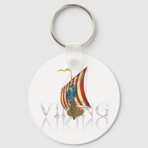 Viking ship reflecting on mysterious water keychain