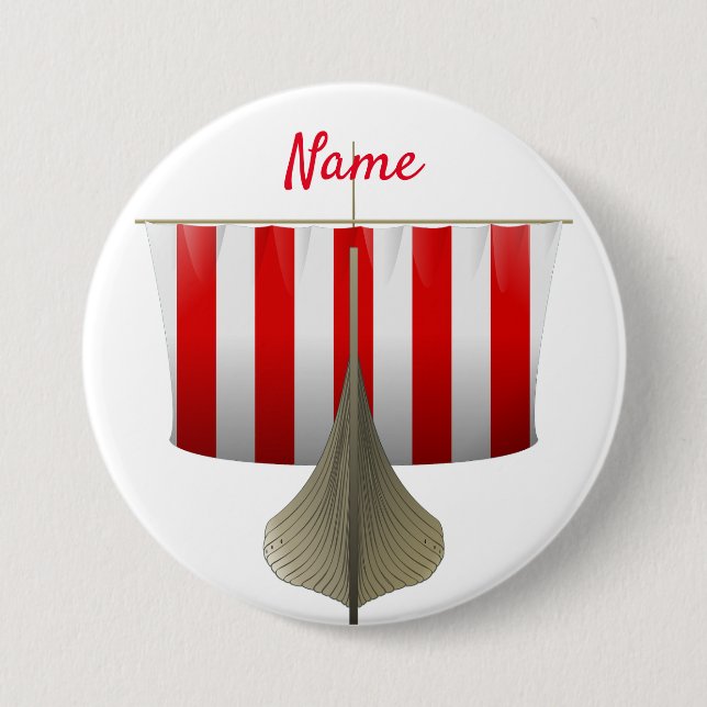 Viking Ship Sailing Thunder_Cove 3 Inch Round Button (Front)
