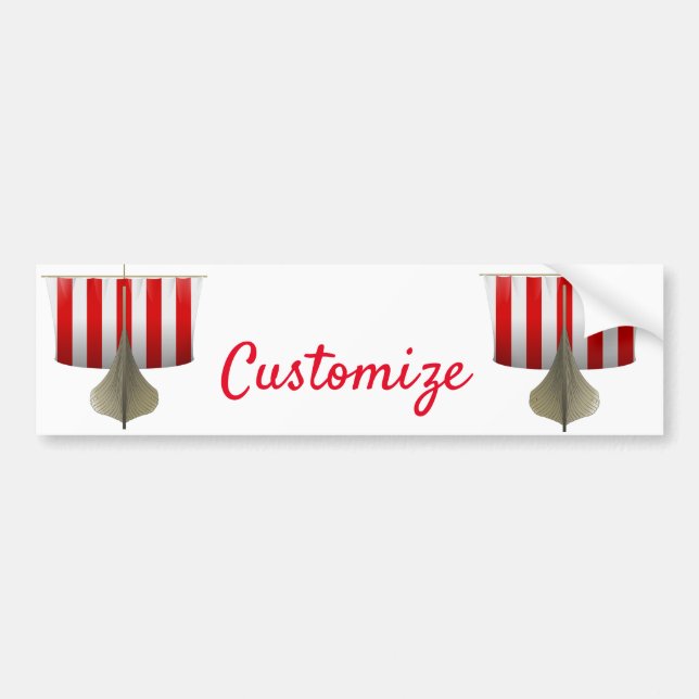 Viking Ship Sailing Thunder_Cove Bumper Sticker (Front)