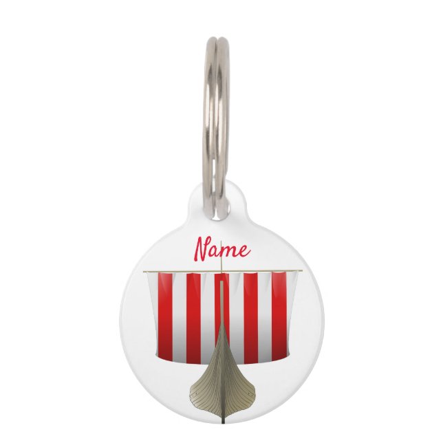 Viking Ship Sailing Thunder_Cove Pet Tag (Front)