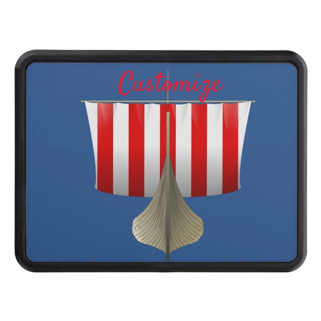 Viking Ship Sailing Thunder_Cove Trailer Hitch Cover (Front)