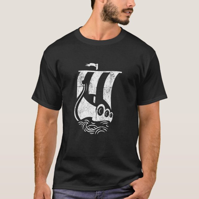 Viking Ship Sweden Swedish Sverige Svenska Stockho T-Shirt (Front)